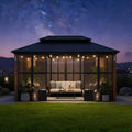 Alora Oasis Luxury Heavy-Duty Hardtop Sunroom With Aluminum Frame And LED Lights