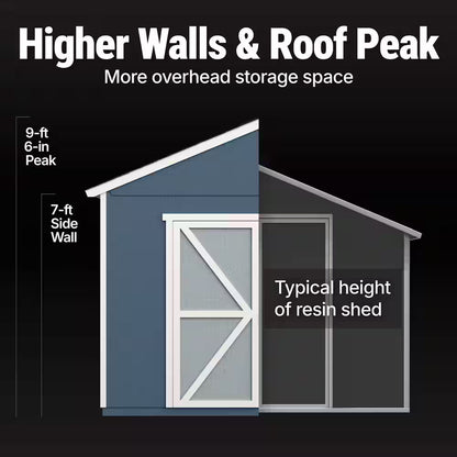 DIY Rookwood 10 Ft. X 12 Ft. Pre-Cut Wood Shed with Floor - Outdoor Storage Kit (120 Sq. Ft.)