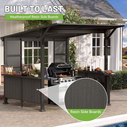 Alora Premium Outdoor Hardtop Grill Gazebo With Shelves (9x10)