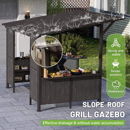 Alora Premium Outdoor Hardtop Grill Gazebo With Shelves (9x10)