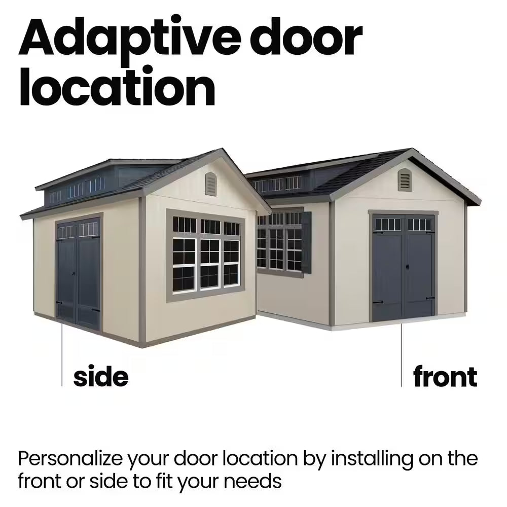 DIY Windemere 10 Ft. W X 12 Ft. D Pre-Cut Wood Shed with Floor - Outdoor Storage Kit (120 Sq. Ft.)