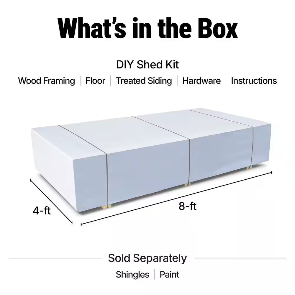 DIY Tribeca 10 Ft. W X 12 Ft. D Pre-Cut Wood Shed with Floor - Outdoor Storage Kit (120 Sq. Ft.)