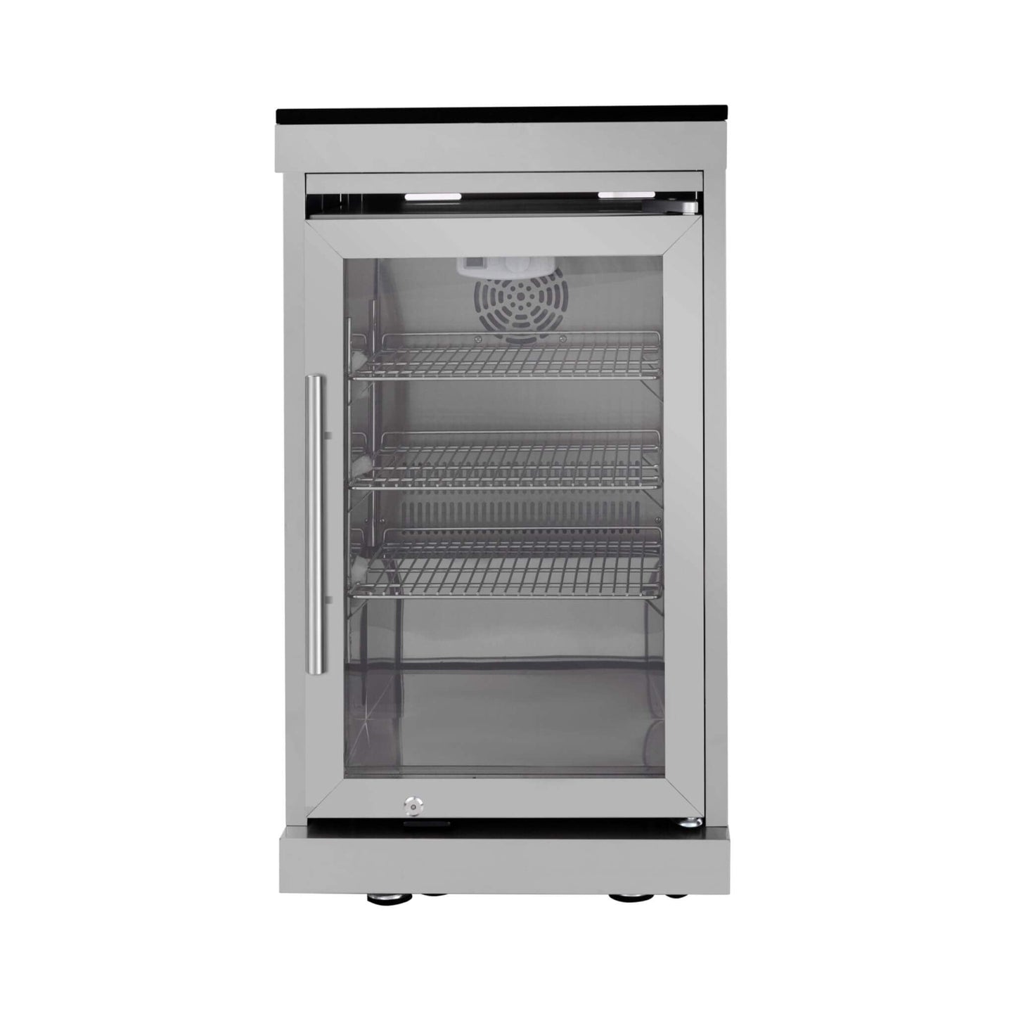 Castelle Flame Blaze 108-Inch 6-Burner 85K BTU Deluxe Stainless Steel Liquid Propane Outdoor Kitchen Grill Island With Wine Cooler, Rotisserie, Cabinets, And Granite Countertops