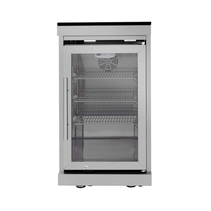 Castelle Flame Blaze 108-Inch 6-Burner 85K BTU Deluxe Stainless Steel Liquid Propane Outdoor Kitchen Grill Island With Wine Cooler, Rotisserie, Cabinets, And Granite Countertops