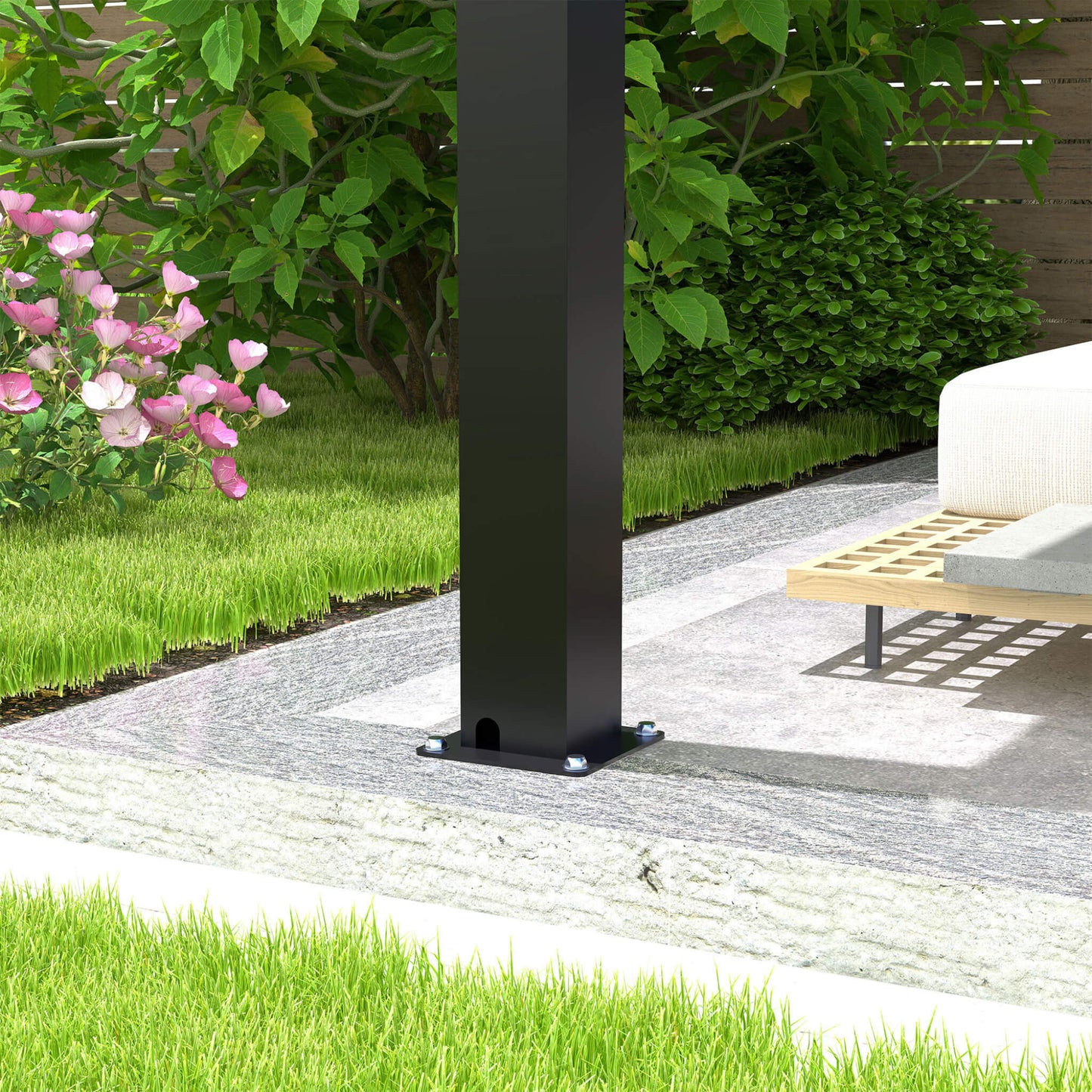 Alora Modern Durable All-Weather Outdoor Pergola With Aluminum Frame And Steel Louvers (10x19)