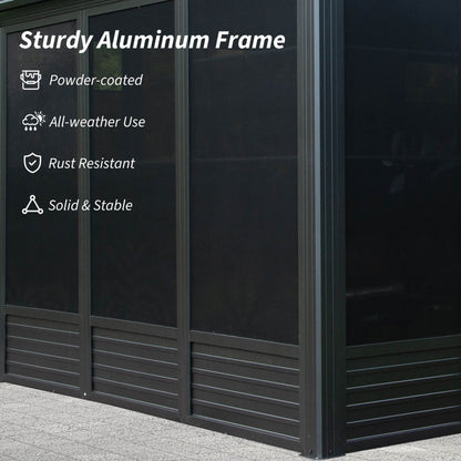 Alora Outdoor All-Season Solarium Sunroom Gazebo With Galvanized Steel Roof (21x11)