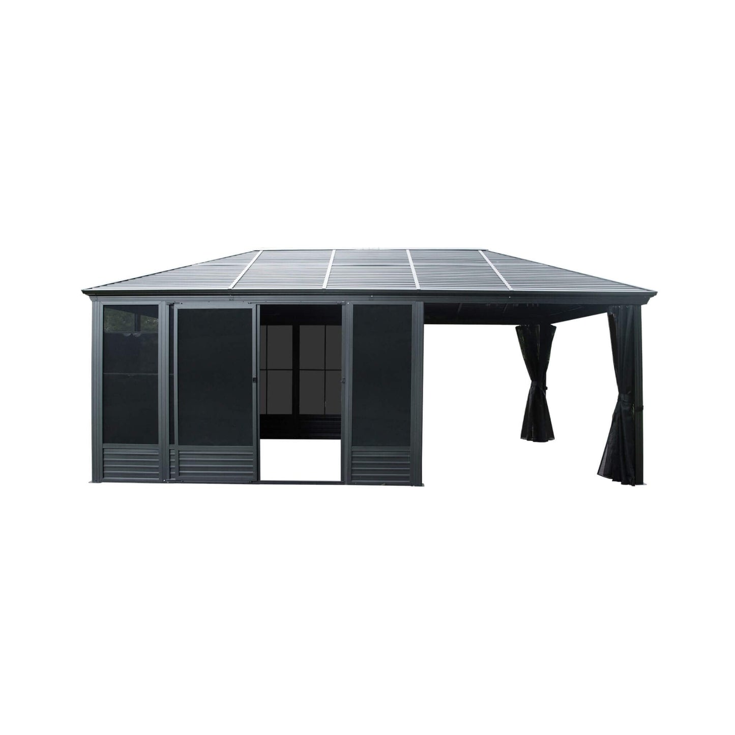 Alora Outdoor All-Season Solarium Sunroom Gazebo With Galvanized Steel Roof (21x11)