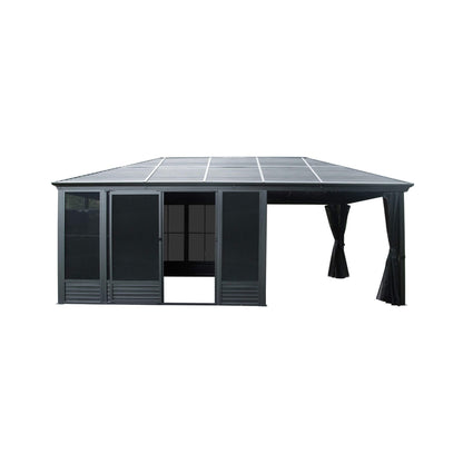 Alora Outdoor All-Season Solarium Sunroom Gazebo With Galvanized Steel Roof (21x11)