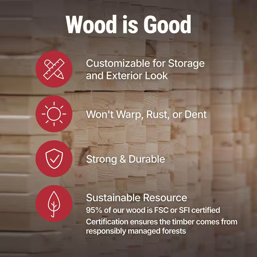 DIY Tribeca 10 Ft. W X 12 Ft. D Pre-Cut Wood Shed with Floor - Outdoor Storage Kit (120 Sq. Ft.)