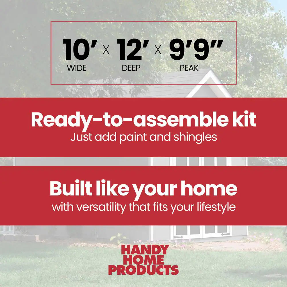 DIY Tribeca 10 Ft. W X 12 Ft. D Pre-Cut Wood Shed with Floor - Outdoor Storage Kit (120 Sq. Ft.)