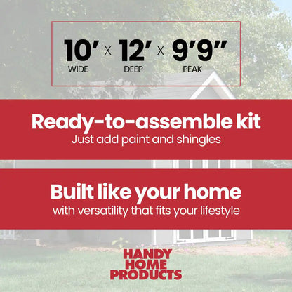 DIY Tribeca 10 Ft. W X 12 Ft. D Pre-Cut Wood Shed with Floor - Outdoor Storage Kit (120 Sq. Ft.)