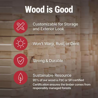 DIY Windemere 10 Ft. W X 12 Ft. D Pre-Cut Wood Shed with Floor - Outdoor Storage Kit (120 Sq. Ft.)