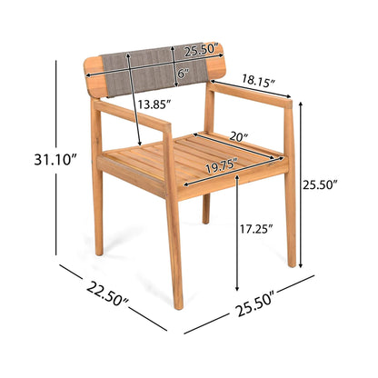 Alora Premium 5-Piece Acacia Wooden Outdoor Furniture Patio Set With Dining Chairs And Table