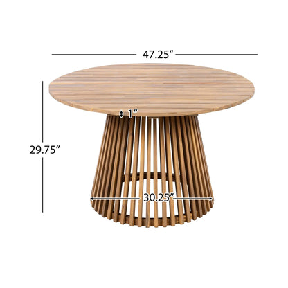 Alora Premium 5-Piece Acacia Wooden Outdoor Furniture Patio Set With Dining Chairs And Table