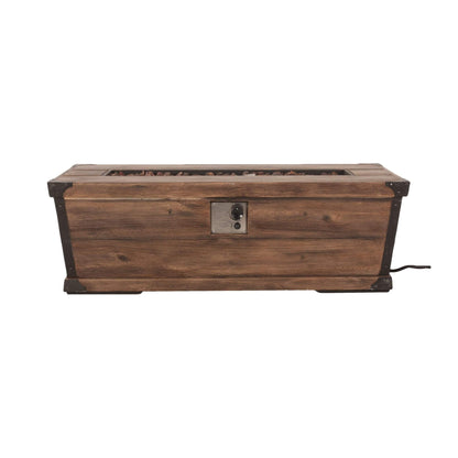 Alora 56-Inch Outdoor 50K BTU Wood Pattern Rectangle Gas Burning Fire Pit