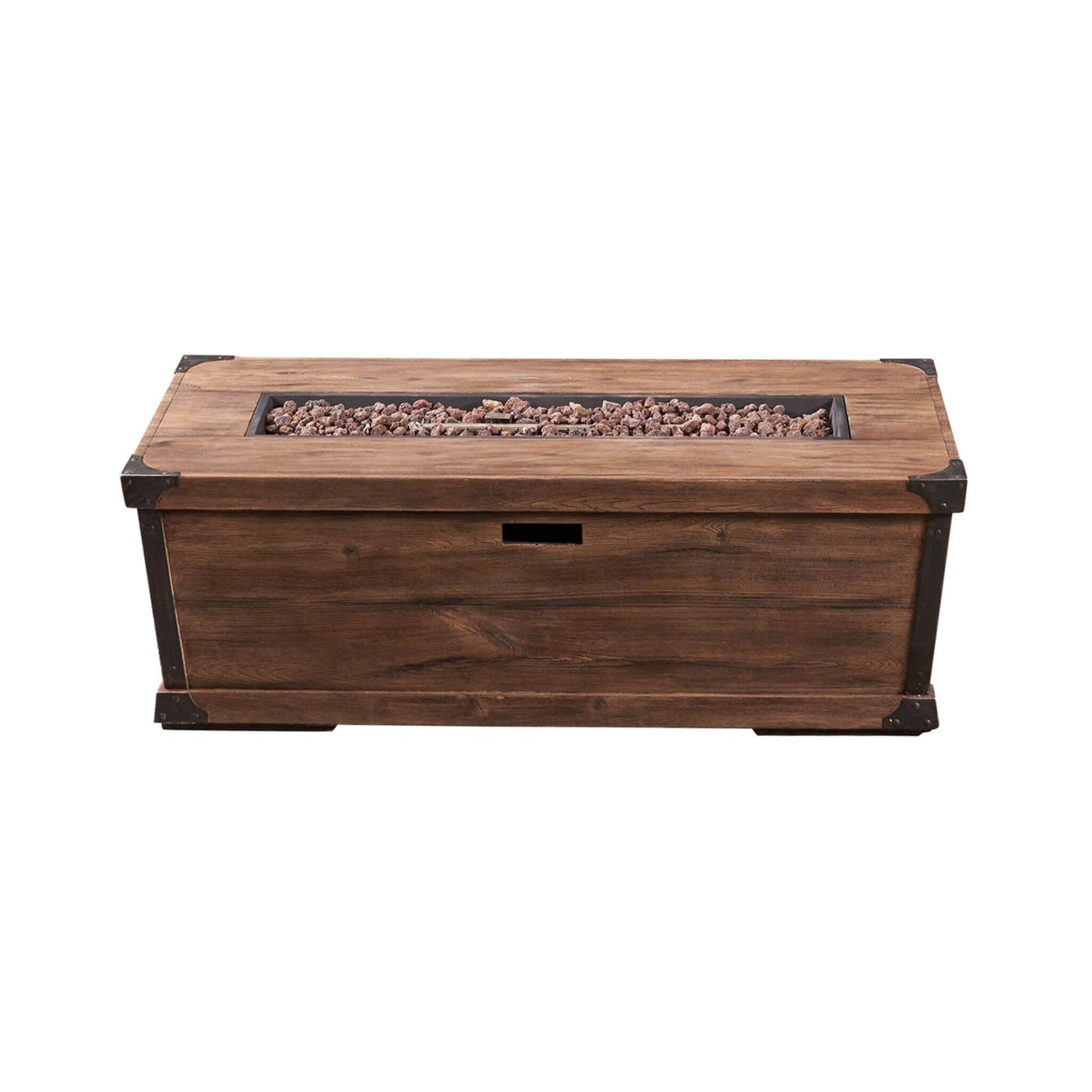 Alora 56-Inch Outdoor 50K BTU Wood Pattern Rectangle Gas Burning Fire Pit