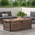 Alora 56-Inch Outdoor 50K BTU Wood Pattern Rectangle Gas Burning Fire Pit