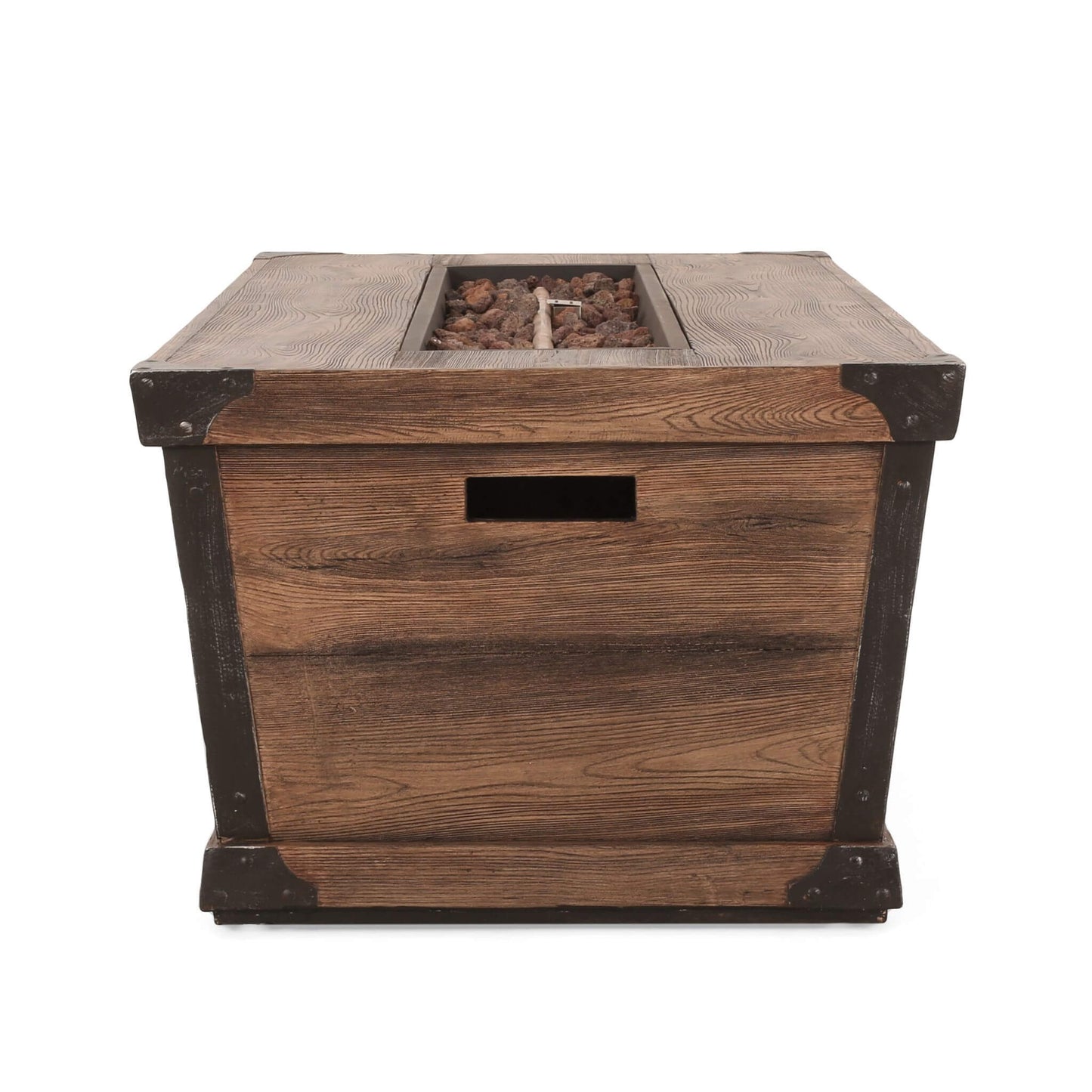 Alora 56-Inch Outdoor 50K BTU Wood Pattern Rectangle Gas Burning Fire Pit