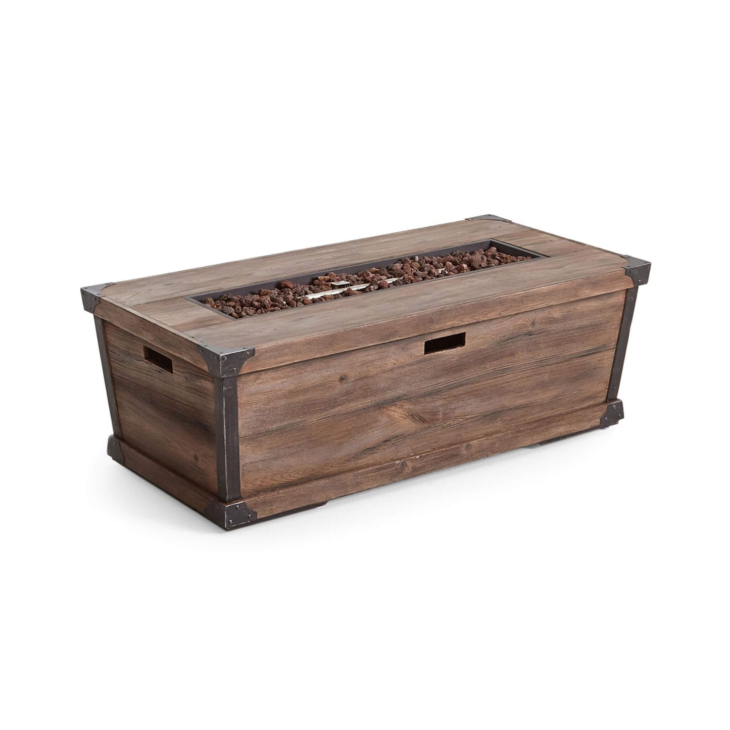 Alora 56-Inch Outdoor 50K BTU Wood Pattern Rectangle Gas Burning Fire Pit