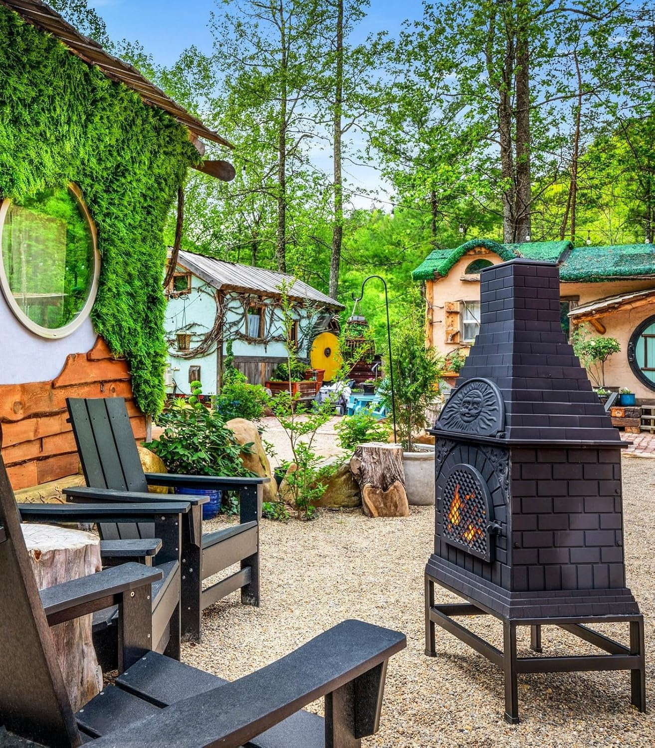 Casita Grill Chiminea Outdoor Fireplace Wood Burning Firepit and Pizza Oven