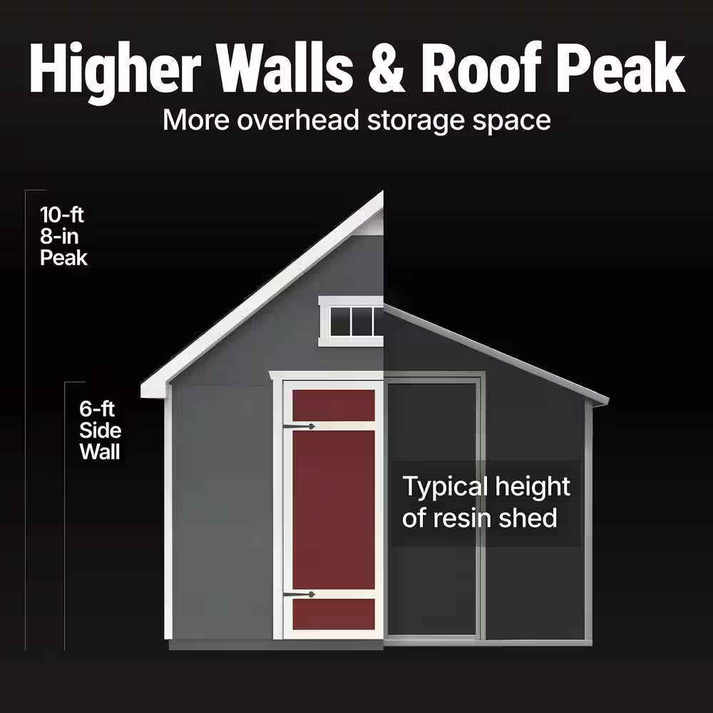 DIY Tribeca 10 Ft. W X 12 Ft. D Pre-Cut Wood Shed with Floor - Outdoor Storage Kit (120 Sq. Ft.)