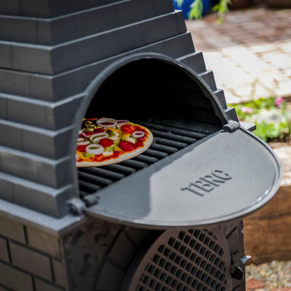 Casita Grill Chiminea Outdoor Fireplace Wood Burning Firepit and Pizza Oven