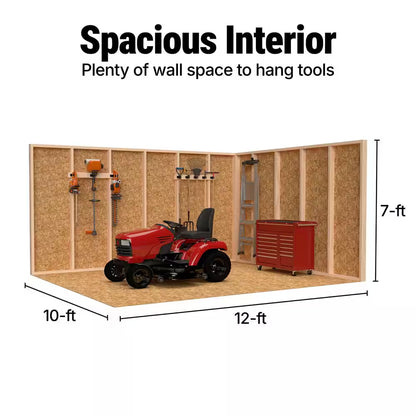 DIY Windemere 10 Ft. W X 12 Ft. D Pre-Cut Wood Shed with Floor - Outdoor Storage Kit (120 Sq. Ft.)