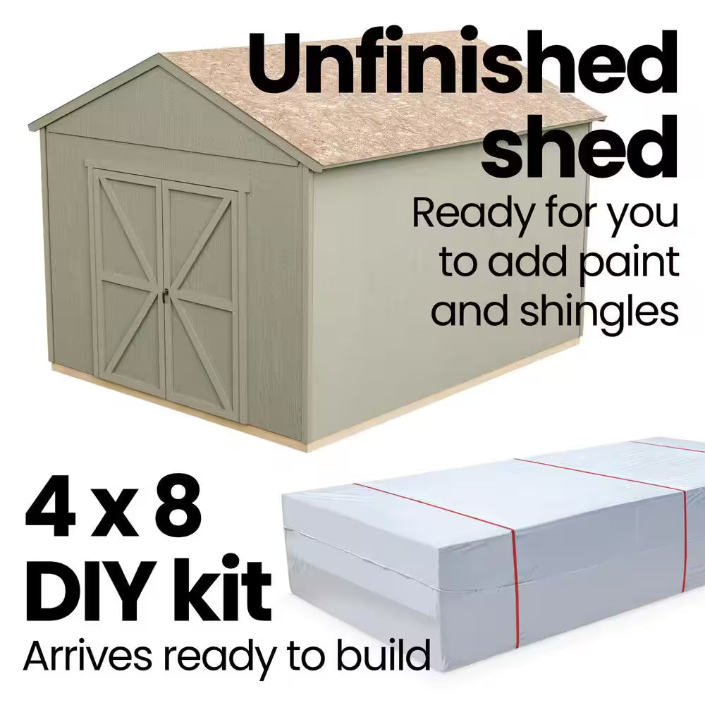 DIY Rookwood 10 Ft. X 12 Ft. Pre-Cut Wood Shed with Floor - Outdoor Storage Kit (120 Sq. Ft.)