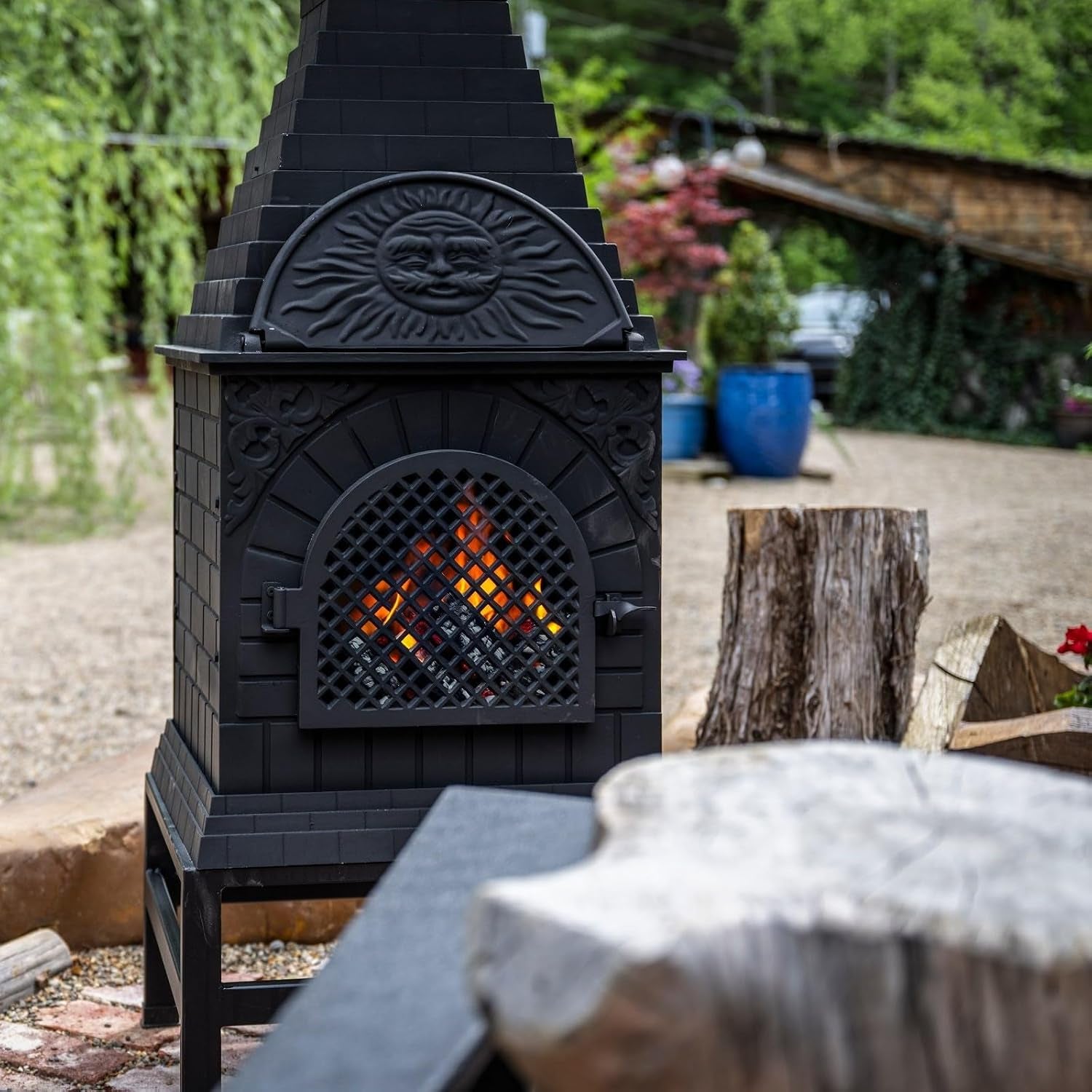 Casita Grill Chiminea Outdoor Fireplace Wood Burning Firepit and Pizza Oven
