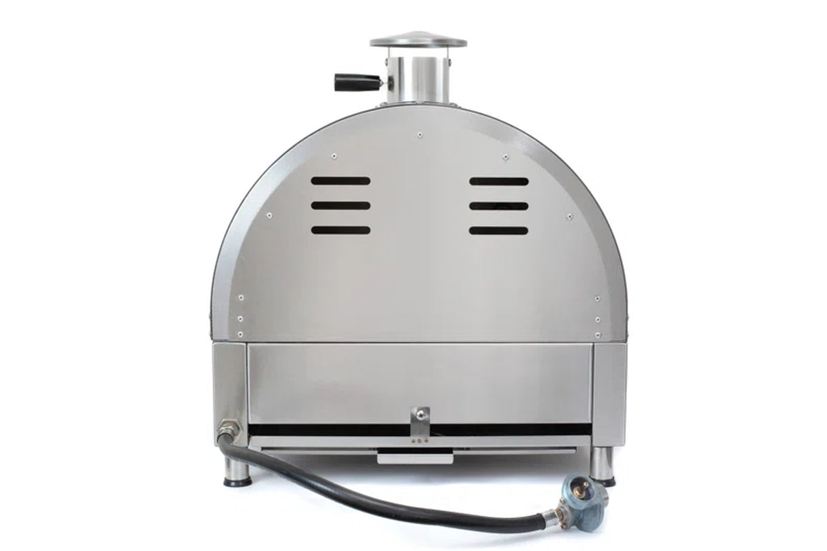 MAPZ-SS 12000 BTU Multi-Fuel Countertop Table Top Stainless Steel Portable Outdoor Cooking Kitchen Backyard Propane Gas Pizza Making Baking Oven Roasting Grill - Pizza Stone Included