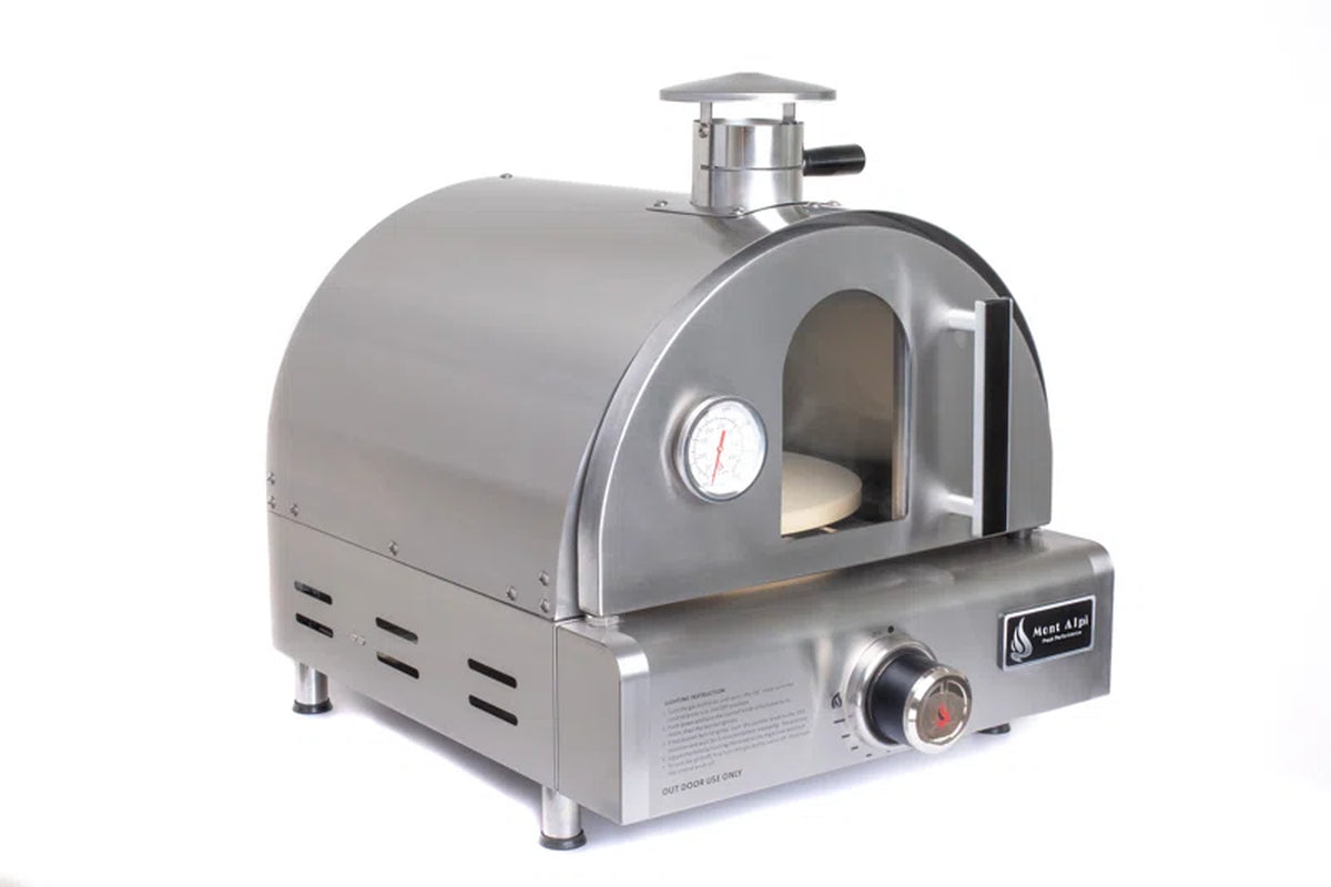 MAPZ-SS 12000 BTU Multi-Fuel Countertop Table Top Stainless Steel Portable Outdoor Cooking Kitchen Backyard Propane Gas Pizza Making Baking Oven Roasting Grill - Pizza Stone Included