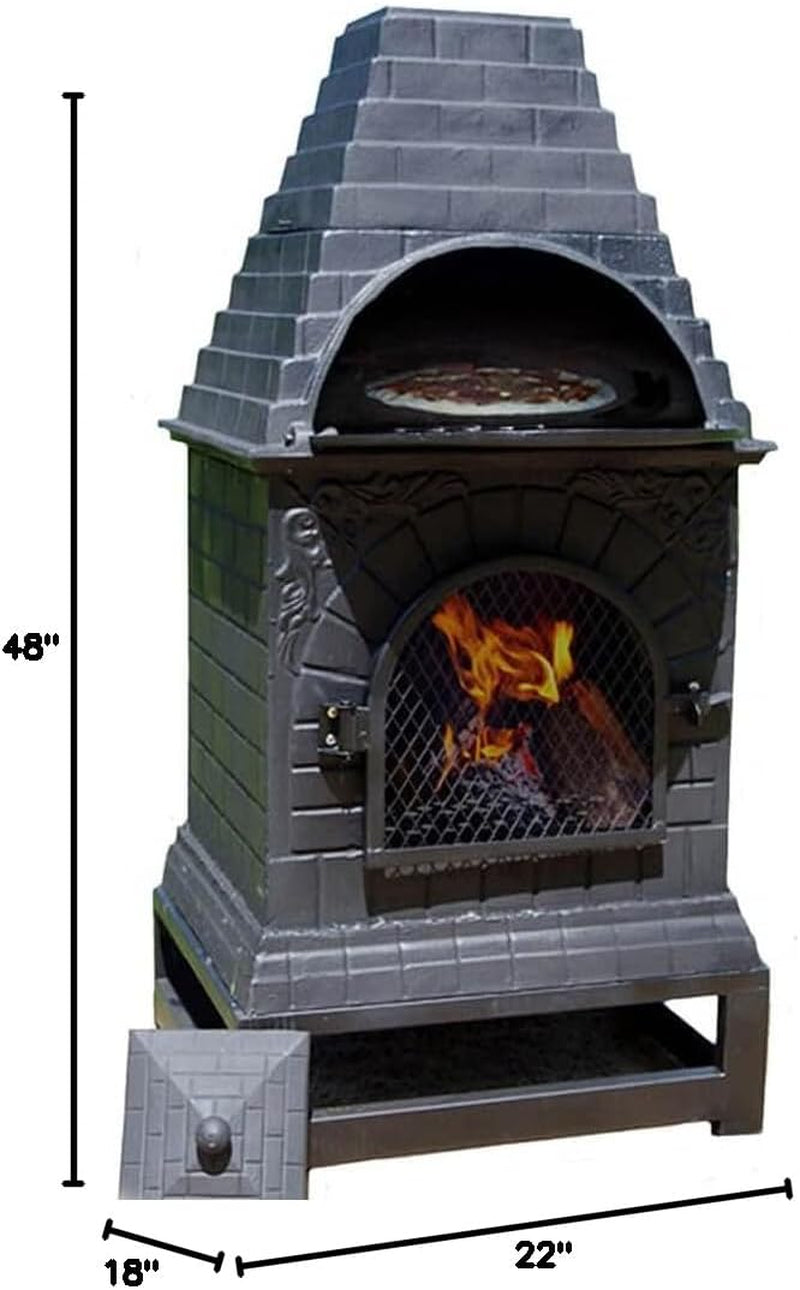 Casita Grill Chiminea Outdoor Fireplace Wood Burning Firepit and Pizza Oven