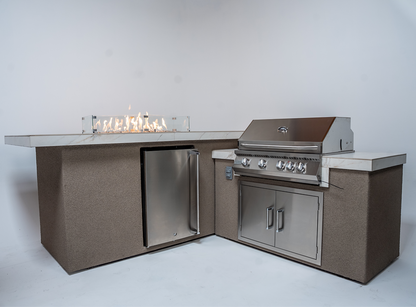 KoKoMo Outdoor Kitchen Island with Fire Feature