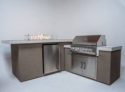 KoKoMo Outdoor Kitchen Island with Fire Feature