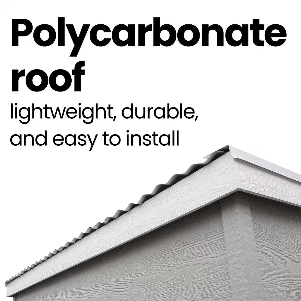 DIY Highland 8 Ft. W X 6 Ft. D Pre-Cut Wood Shed with Floor - Outdoor Storage Kit with Palram Roof (48 Sq. Ft.)