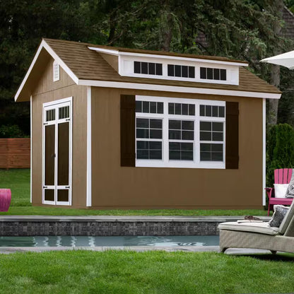 DIY Windemere 10 Ft. W X 12 Ft. D Pre-Cut Wood Shed with Floor - Outdoor Storage Kit (120 Sq. Ft.)