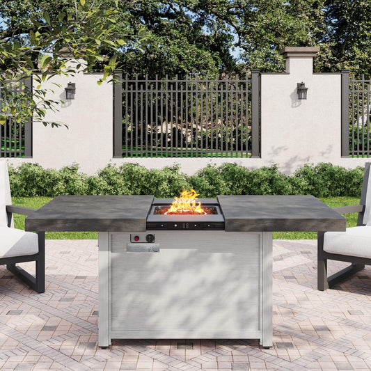 Alora Premium 50K BTU Rectangle Outdoor Aluminum Fire Pit Table