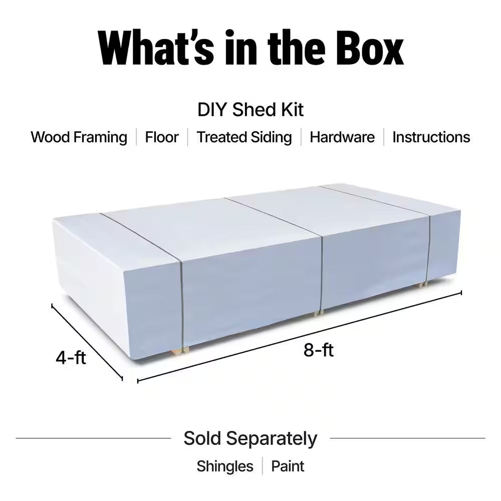 DIY Rookwood 10 Ft. X 12 Ft. Pre-Cut Wood Shed with Floor - Outdoor Storage Kit (120 Sq. Ft.)
