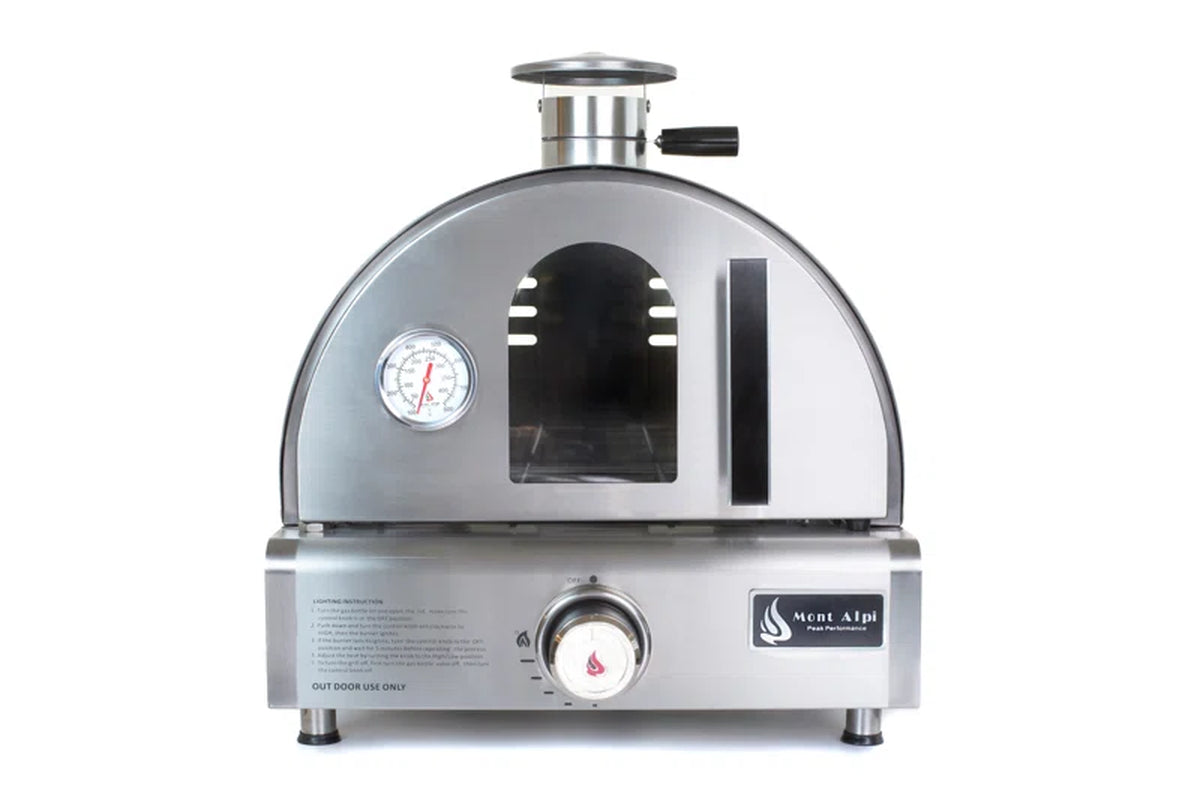 MAPZ-SS 12000 BTU Multi-Fuel Countertop Table Top Stainless Steel Portable Outdoor Cooking Kitchen Backyard Propane Gas Pizza Making Baking Oven Roasting Grill - Pizza Stone Included