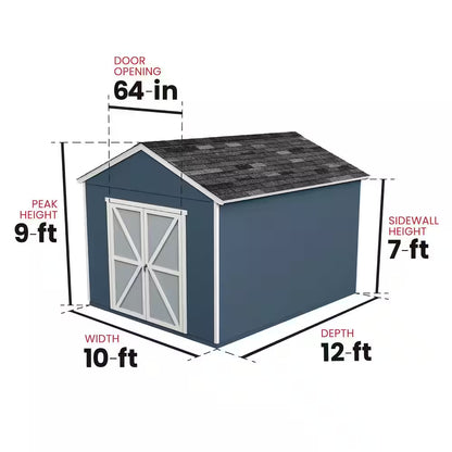 DIY Rookwood 10 Ft. X 12 Ft. Pre-Cut Wood Shed with Floor - Outdoor Storage Kit (120 Sq. Ft.)