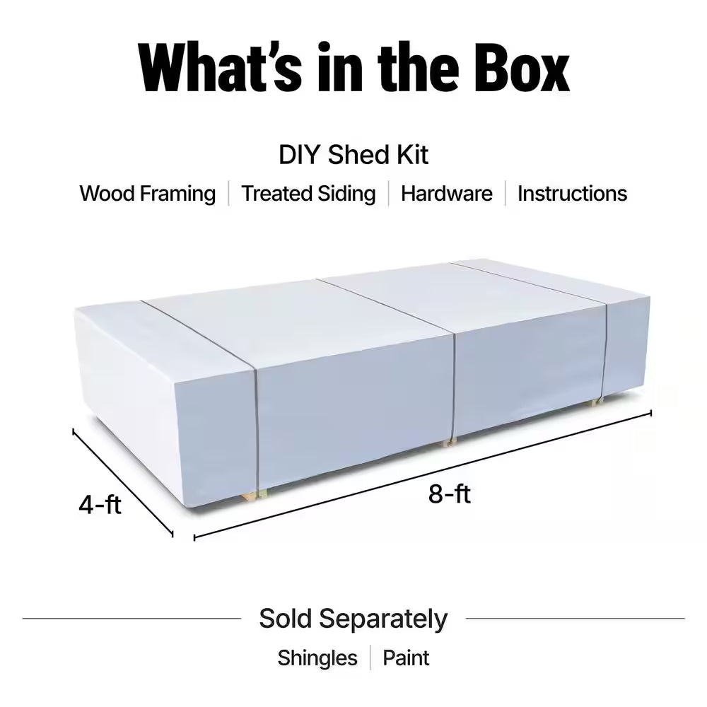 DIY Windemere 10 Ft. W X 12 Ft. D Pre-Cut Wood Shed with Floor - Outdoor Storage Kit (120 Sq. Ft.)