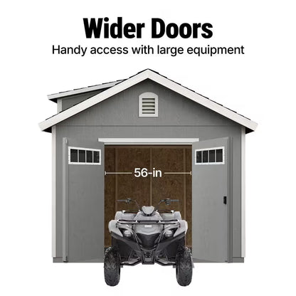 DIY Windemere 10 Ft. W X 12 Ft. D Pre-Cut Wood Shed with Floor - Outdoor Storage Kit (120 Sq. Ft.)