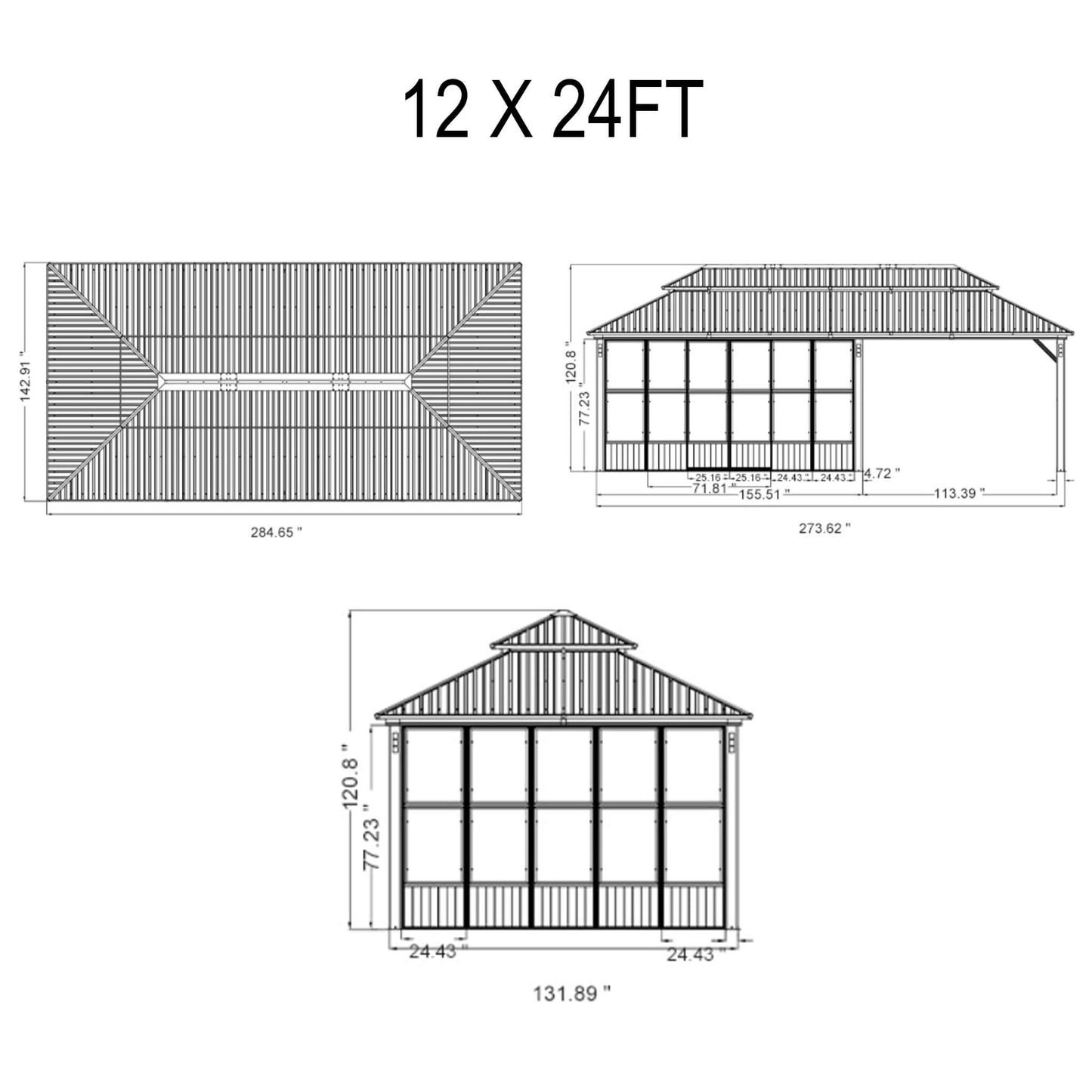 Alora Oasis Luxury Heavy-Duty Hardtop Sunroom With Aluminum Frame And LED Lights