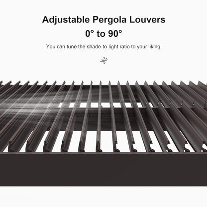 Alora Premium Outdoor Aluminum Louvered Patio Pergola With LED Lights