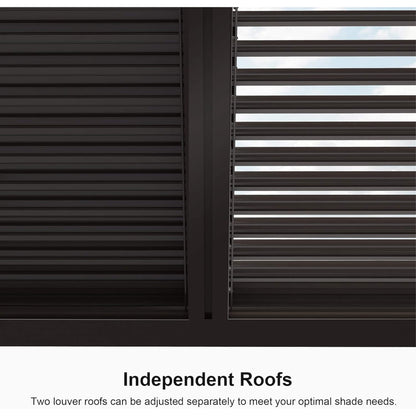 Alora Premium Outdoor Aluminum Louvered Patio Pergola With LED Lights