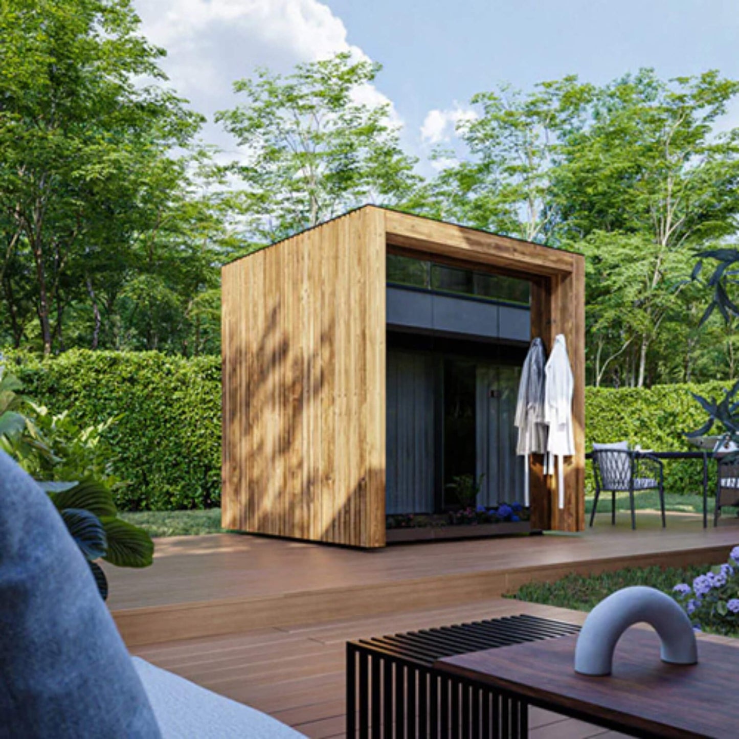 ThermaSol Fortis Fully-Assembled 4-Person Outdoor Sauna Cabin (Made-To-Order)
