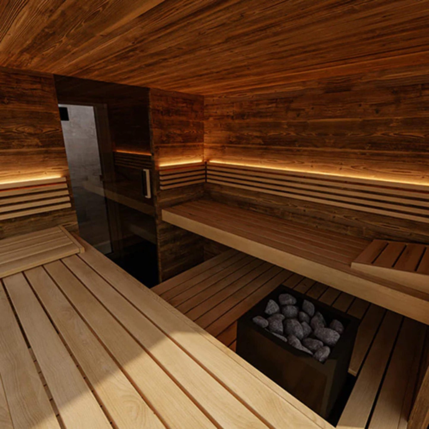 ThermaSol Ombra Fully-Assembled 5-Person Outdoor Sauna Cabin (Made-To-Order)