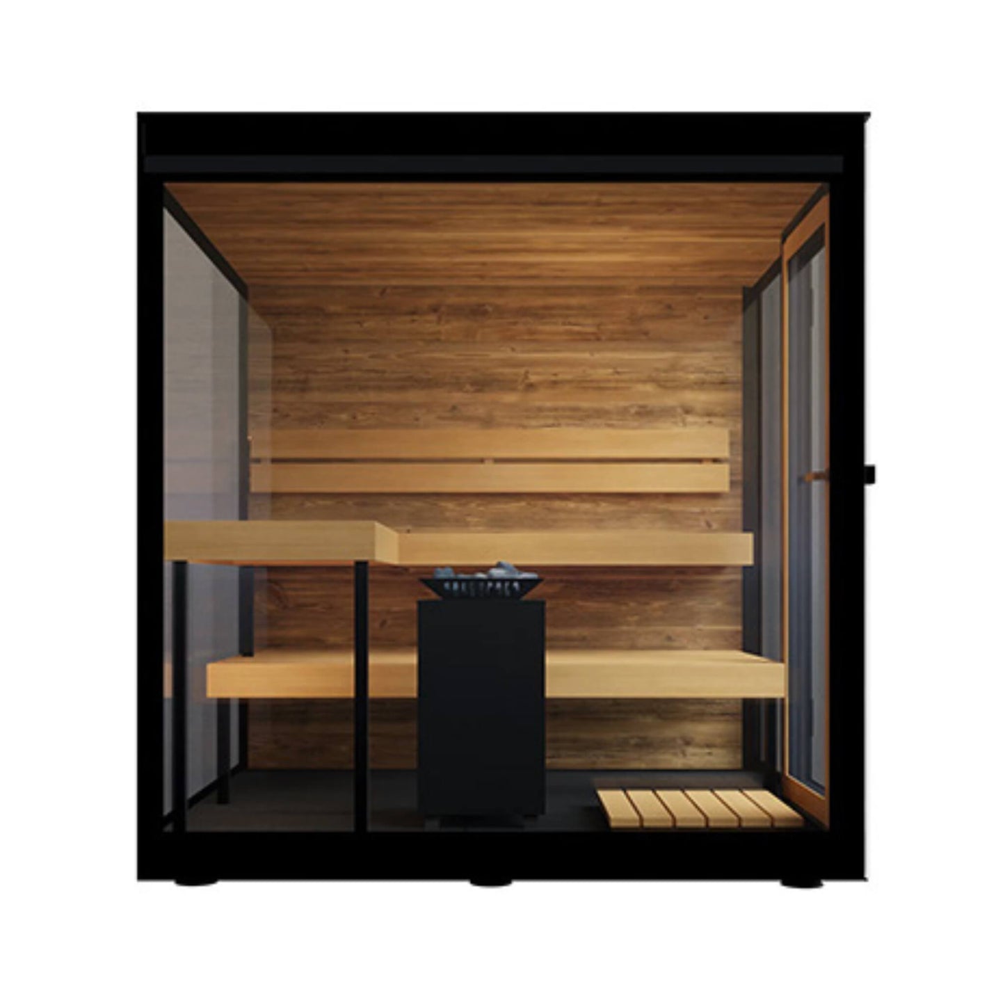 ThermaSol Vue 4-Person Outdoor Mirrored Glass Sauna (Made-To-Order)